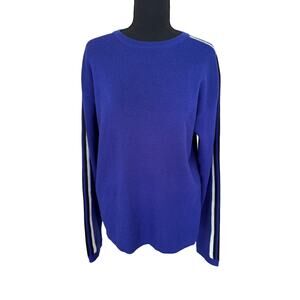 Vintage Meister Sweater Blue Striped Ski Apres Ski Crewneck Mens M/L Retro 90s